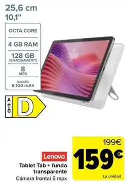 Carrefour LENOVO Tablet Tab + funda transparente oferta