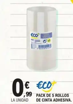 E.Leclerc ECO+ Pack de 5 rollos de cinta adhesiva oferta