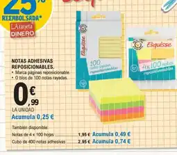 E.Leclerc Notas adhesivas reposicionables oferta