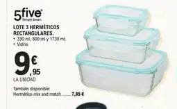 E.Leclerc Lote 3 herméticos rectangulares oferta