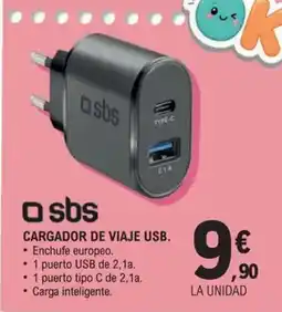 E.Leclerc SBS Cargador de viaje usb. oferta