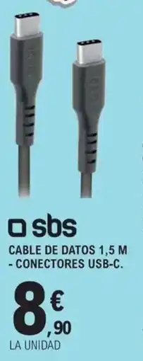 E.Leclerc SBS Cable de datos 1,5 m - conectores usb-c. oferta