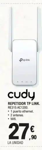 E.Leclerc CUDY Repetidor tp link. re315 ac1200. oferta