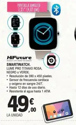 E.Leclerc Smartwatch. lume pro titanio rosa, negro o verde. oferta