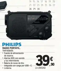 E.Leclerc PHILIPS Radio portátil. tar1609/00. oferta