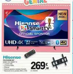 E.Leclerc HISENSE Televisión 50" 50a6s uhd smart tv. oferta