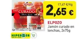 Hiperber ELPOZO Jamón curado en Lonchas oferta