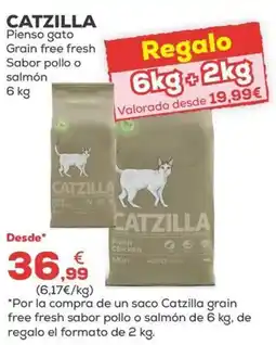 Kiwoko CATZILLA Pienso gato Grain free fresh Sabor pollo o salmón oferta