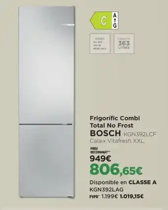 BOSCH Frigorífic Combi Total No Frost KGN392LCF