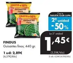 Supermercados Lupa Findus - guisantes finos oferta