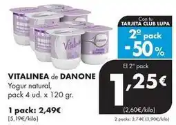 Supermercados Lupa Vitalinea - yogur natural oferta
