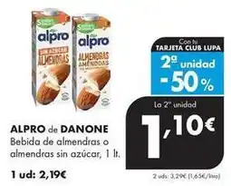 Supermercados Lupa Alpro - bebida de almendras o almendras sin azucar oferta