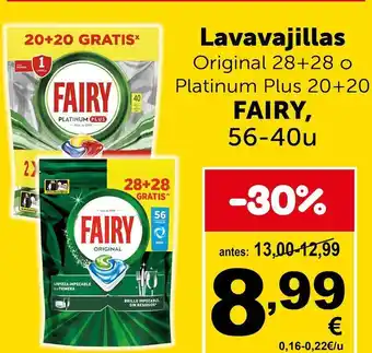 Fairy - lavavajillas original 28+28 o platinum plus 20+20