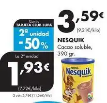 Supermercados Lupa Nesquik - cacao soluble oferta