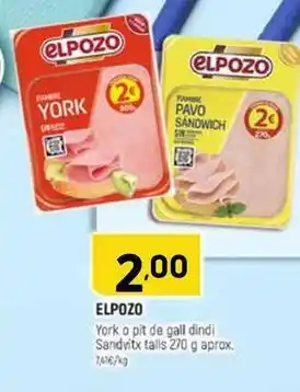 Elpozo - york o pit de gall dindi sandvitx talls