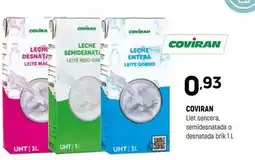 Coviran Coviran - llet sencera semidesnatada o desnatada brik oferta