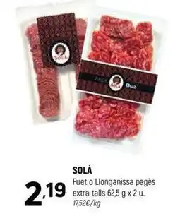 Coviran Sole - fuet o llonganissa pages extra talls oferta
