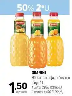 Coviran Granini - nectar taronja, préssec o pinya oferta