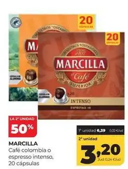 Alimerka Marcilla - café colombia o espresso intenso, 20 cápsulas oferta