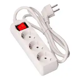 BricoCentro Base blanca con interruptor con cable 3m - 3 tomas oferta