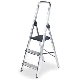 BricoCentro Escalera doméstica aluminio 3 peldaños oferta