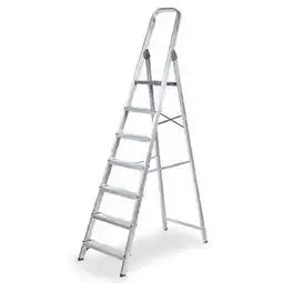 BricoCentro Escalera doméstica aluminio 7 peldaños oferta