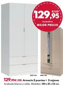BricoCentro Armario 2 puertas + 2 cajones oferta
