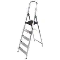 BricoCentro Escalera doméstica aluminio 5 peldaños oferta