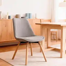 BricoCentro Silla gadea - gris sepia tejido + plywood oferta