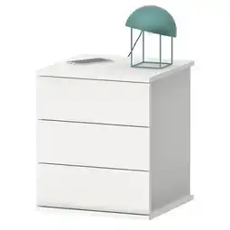 BricoCentro Mesilla 3 cajónes dana 48,5x41x40cm - blanco oferta