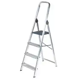 BricoCentro Escalera doméstica aluminio 4 peldaños oferta