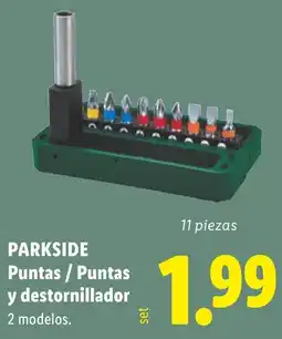 Lidl Parkside puntas / puntas y destornillador oferta