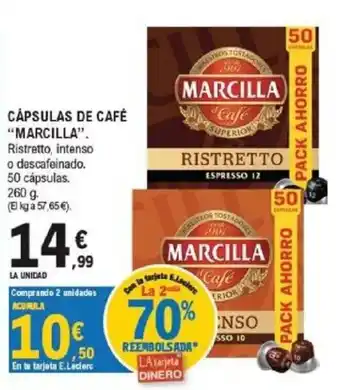 Marcilla cápsulas de café ristretto