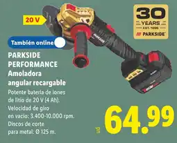 Lidl Parkside performance amoladora angular recargable oferta