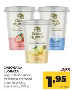 Alimerka Casona la Lloraza yogur sabor limón, de fresa o cremoso al estilo griego azucarado oferta