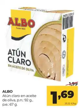 Alimerka Albo atún claro en aceite de oliva oferta