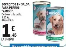 E.Leclerc amigo bocaditos en salsa para perros oferta