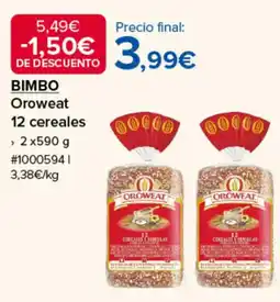 Costco Bimbo Oroweat 12 cereales oferta