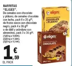 E.Leclerc eliges barritas de cereales con chocolate y plátano oferta