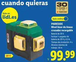 Lidl Parkside Nivel láser de líneas cruzadas recargable oferta