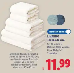 Lidl Livarno toallas de rizo oferta