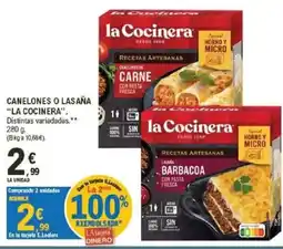 E.Leclerc La cocinera canelones o lasaña oferta