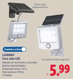 Lidl Livarno foco solar led oferta