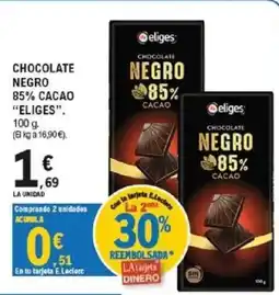 E.Leclerc eliges chocolate negro 85% cacao oferta