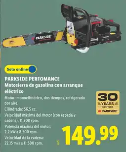 Lidl Parkside perfomance motosierra de gasolina con arranque eléctrico oferta