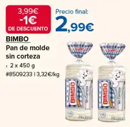 Costco Bimbo pan de molde sin corteza oferta