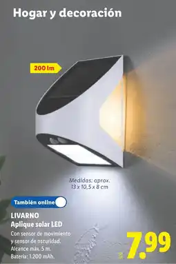 Lidl Livarno aplique solar led oferta