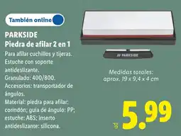 Lidl Parkside piedra de afilar 2 en 1 oferta