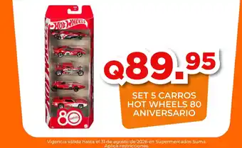 Hot Wheels set 5 carros 80 aniversario