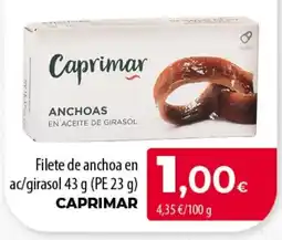 SPAR Lanzarote Caprimar filete de anchoa en ac/girasol oferta